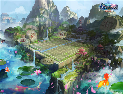 图片: 图15：《完美国际2》新版“仙境奇园”棋岛原画.jpg